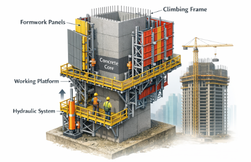 self climbing formwork coffrage auto-grimpant