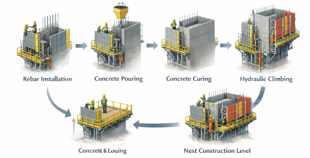 self climbing formwork coffrage auto-grimpant